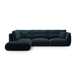 Sofá esquinero modular 7 plazas tejido estructural azul mar…