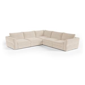 Sofá esquinero panorámico modular 7-8 plazas tejido beige