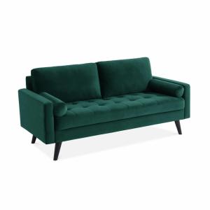 Sofá estilo escandinavo de terciopelo con patas de madera,…