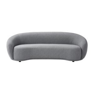 Sofá fijo poliéster 3 plazas gris 227x88cm