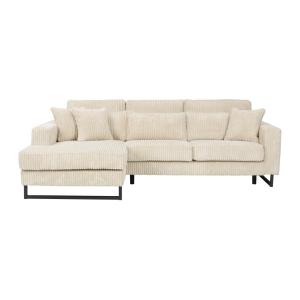 Sofá fijo poliéster 4 plazas beige 280x165cm