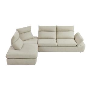 Sofá fijo poliéster 5 plazas beige 306x237cm