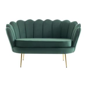 Sofá fijo terciopelo 2 plazas verde pino 124x73cm