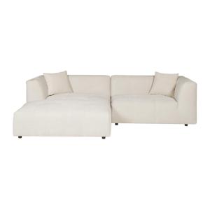 Sofá fijo terciopelo 5 plazas beige 272x161cm