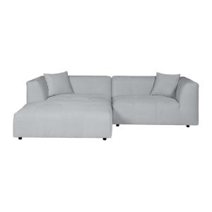 Sofá fijo terciopelo 5 plazas gris claro 272x161cm