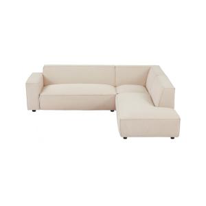 Sofá fijo terciopelo 6 plazas beige 256x231cm
