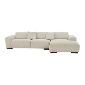 Sofá fijo terciopelo 6 plazas beige 315x166cm