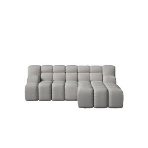 Sofá gris con chaise longue derecho 224 x 192 cm