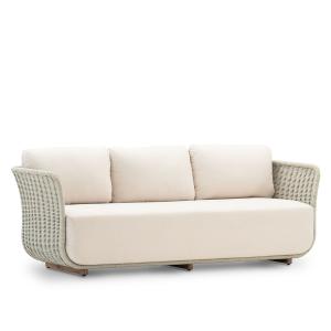 Sofa jardin 3 plazas cuerda gris