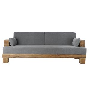 Sofa madera reciclada poliester gris 224x95x82cm