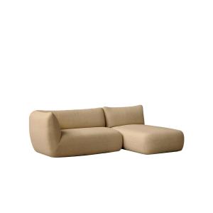 Sofá marrón claro con chaise longue derecho 250 x 148 cm