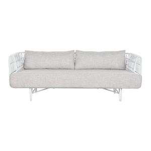 Sofa metal poliester blanco 180x66x66cm