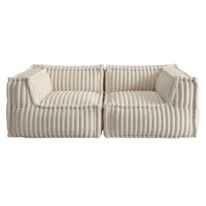 Sofá modular 2 plazas en pelo sintético 90x180 cm beige