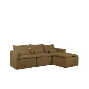 Sofá modular 3 plazas chaise longue der desenfundable verde…