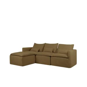 Sofá modular 3 plazas chaise longue izq desenfundable verde…