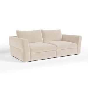 Sofá modular 3 plazas tejido tramado tacto suave beige