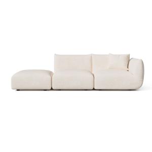 Sofá modular 4-5 plazas derecho terciopelo chenilla crema