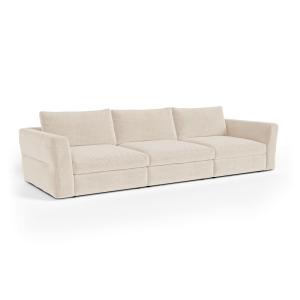 Sofá modular 4-5 plazas tejido tramado tacto suave beige