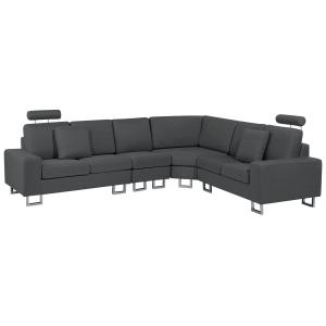 Sofá modular 6 personas de poliéster gris