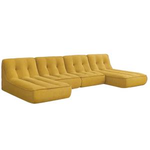 Sofá modular con 2 chaise longues de tela 320 cm 4 plazas a…