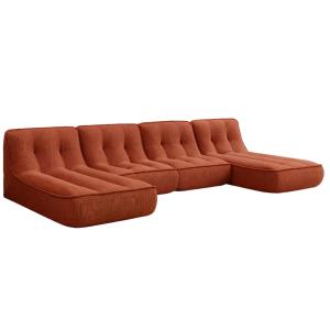 Sofá modular con 2 chaise longues de tela 320 cm 4 plazas t…