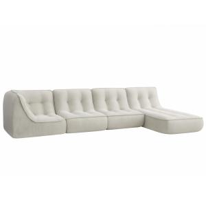Sofá modular con chaise longue de tela 330 cm 4 plazas crud…