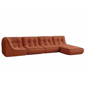 Sofá modular con chaise longue de tela 330 cm 4 plazas terr…