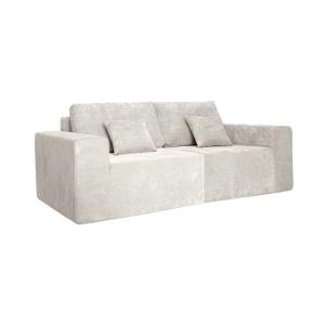 Sofá modular de 2 plazas en tela con cojines crudo L 200 cm