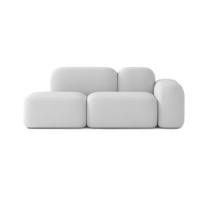 Sofá modular de 2 plazas tela gris claro