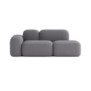 Sofá modular de 2 plazas tela gris oscuro