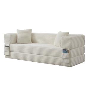 Sofá modular de 3 plazas, convertible en cama, de terciopel…