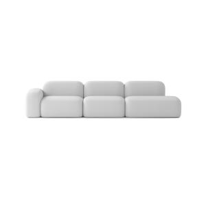Sofá modular de 5 plazas tela gris claro