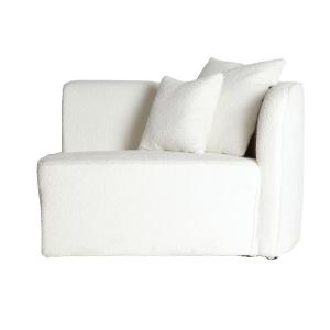 Sofá modular de algodón bouclé en color blanco de 114x92x87…