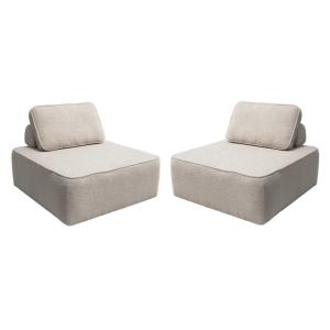 Sofá modular de borreguito, 2 plazas, beige