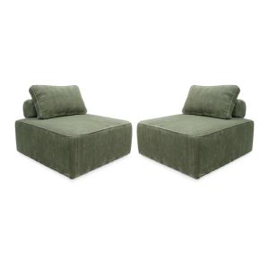 Sofá modular de pana, 2 plazas, verde