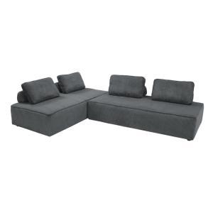 Sofá modular de pana, 4 plazas, gris oscuro