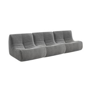 Sofá modular en borreguito texturizado, 3 plazas, gris