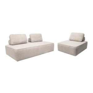 Sofá modular en tejido borreguito, 3 plazas, beige