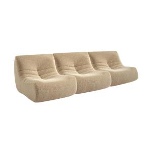 Sofá modular en tejido efecto alpaca, 3 plazas, beige