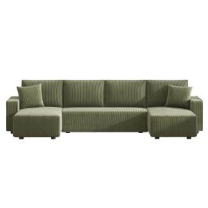 Sofá panorámico cama de 6 plazas con baúl en terciopelo a c…