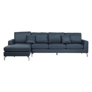 Sofa poliester metal azul 300x160x85cm