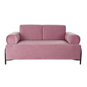 Sofa poliester metal rosa 154x76x76cm
