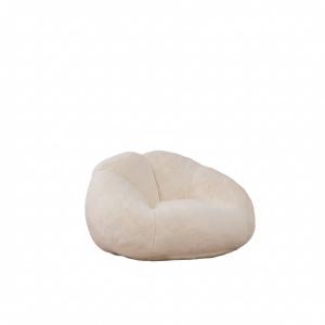 Sofá puf de 1 plaza de terciopelo suave beige