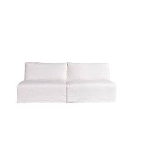 Sofá recto modulable de lino blanco, 2-3 plazas