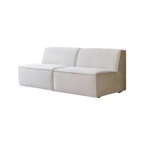 Sofá recto modulable de tela beis, 2 plazas