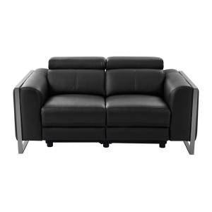 Sofá relax piel 2 plazas negro 168x106cm