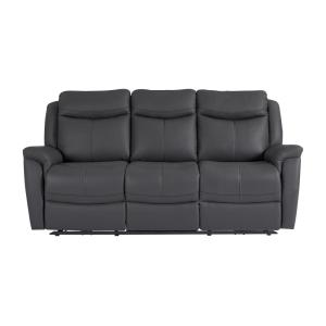 Sofá relax piel 3 plazas gris antracita 207x97cm