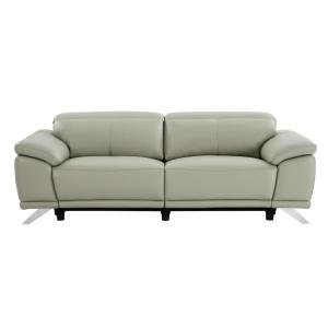 Sofá relax piel 3 plazas gris claro 220x107cm