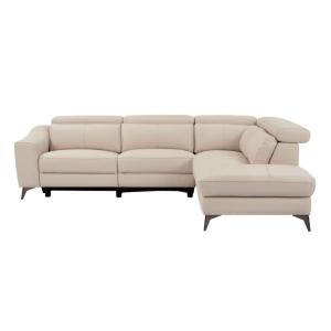Sofá relax piel 5 plazas crema 275x223cm
