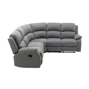 Sofá relax poliéster 5 plazas gris 229x229cm